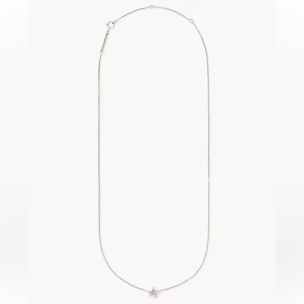 Kendra Scott Fine Jewelry Star 14k White Gold Pendant Necklace White Diamonds - Picture 3 of 3